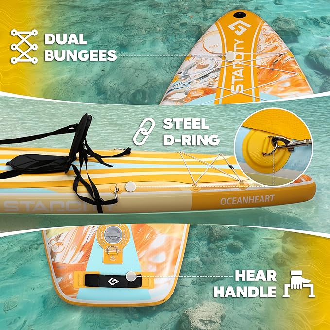Starcity 11'6"*34"*6" Stand Up Paddle Board,Inflatable Paddle Boards for Adults w/a Simple and Non Slip Design, Moderate Length and Easy Operation, Suitable for Adults.-StrideForce Fitness
