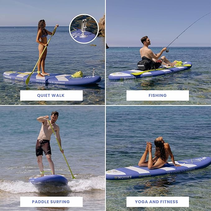 Inflatable Paddle Board for Adults with Accessories Included, Oar, Fins, Pump. Stand Up Paddleboard Great Stability and Resistance. 10’ x 33" x 5.9", Maximum Load 286 lb-StrideForce Fitness
