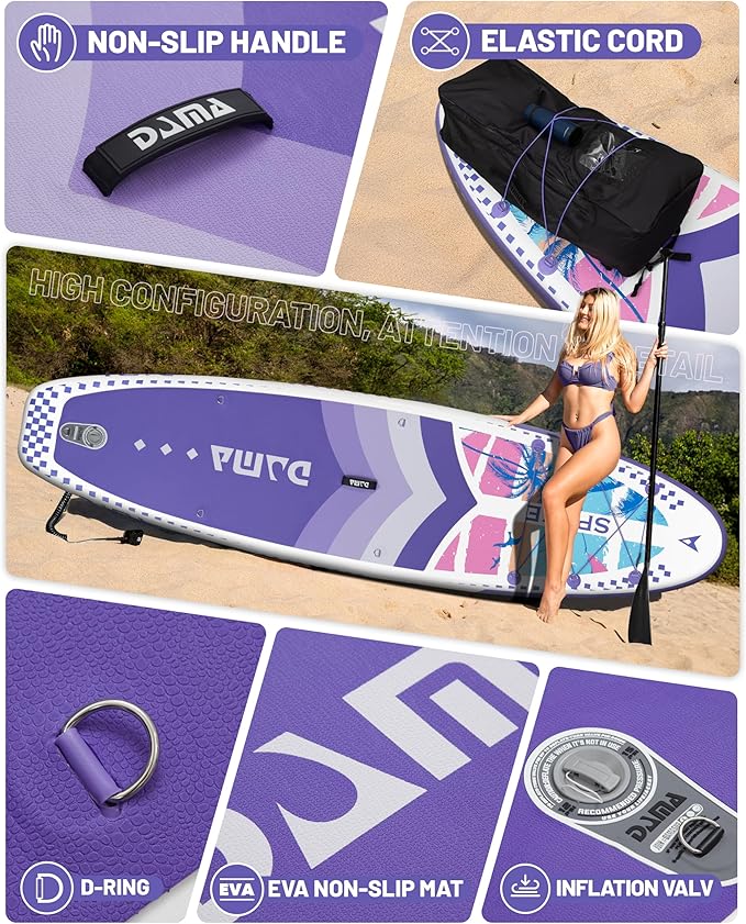 DAMA 11'*34"*6" Inflatable Paddle Board, Paddle Boards for Adults,Sup,Lightweight and Durable, Easy to Inflate, Versatile in Style, Fully Functional, Equipped w/High Grade Accessories.-StrideForce Fitness