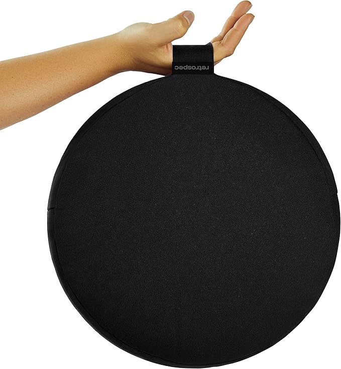 Retrospec Sedona Zafu Meditation Cushion Filled w/Buckwheat Hulls - Yoga Pillow for Meditation Practices - Machine Washable 100% Cotton Cover & Durable Carry Handle, Round-StrideForce Fitness