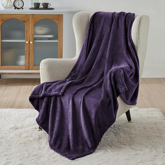 Bedsure Fleece Blanket Twin Blanket Purple - 300GSM Soft Lightweight Plush Cozy Twin XL Blankets for Bed, Sofa, Couch, Travel, Camping, 66 inch X 90 inch-StrideForce Fitness