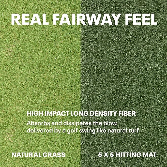 SkyTrak Golf Hitting Mat - 5' x 5' | Premium Feel, Realistic Turf, and Ultimate Stability-StrideForce Fitness