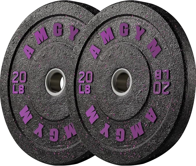 2 Inch Bumper Plates，10-500lbs，Barbell Rubber Olympic Weight Plates Set for Home Gym, Strength Training & Weight Lifting, Multiple Options Colors-StrideForce Fitness