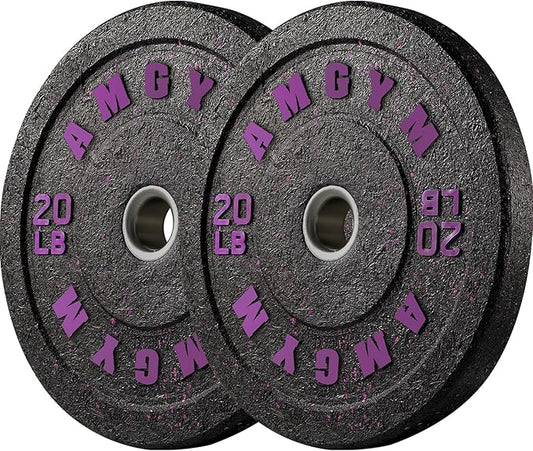 2 Inch Bumper Plates，10-500lbs，Barbell Rubber Olympic Weight Plates Set for Home Gym, Strength Training & Weight Lifting, Multiple Options Colors-StrideForce Fitness