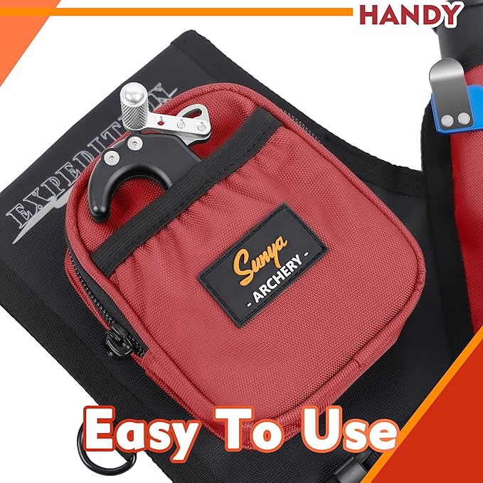 SUNYA Archery Hip Quiver for Arrows. Includes 3 Tubes Arrow Holder, Accessories Pockets and Waist Belt. Fit for Compound and Recurve Bow Practice.-StrideForce Fitness