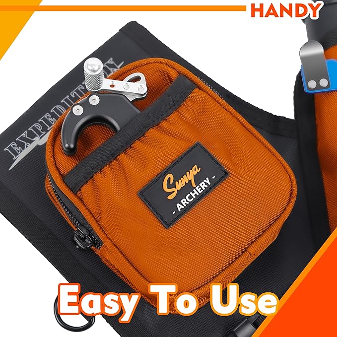 SUNYA Archery Hip Quiver for Arrows. Includes 3 Tubes Arrow Holder, Accessories Pockets and Waist Belt. Fit for Compound and Recurve Bow Practice.-StrideForce Fitness