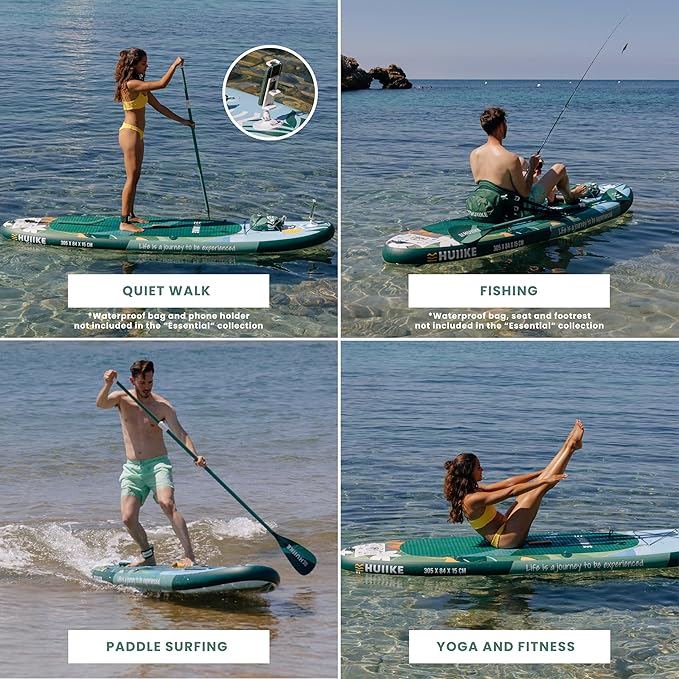 Inflatable Paddle Board for Adults with Accessories Included, Oar, Fins, Pump. Stand Up Paddleboard Great Stability and Resistance. 10’ x 33" x 5.9", Maximum Load 286 lb-StrideForce Fitness