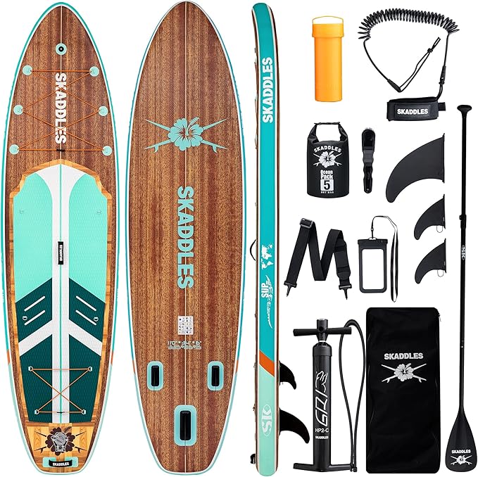 11' Inflatable Stand Up Paddle Board – Extra Wide SUP for Adults & Kids of All Skill Levels, Stable Paddleboard with Pump, Fins, Backpack, Accessories & Waterproof Phone Pouch-StrideForce Fitness