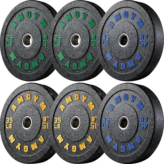 2 Inch Bumper Plates，10-500lbs，Barbell Rubber Olympic Weight Plates Set for Home Gym, Strength Training & Weight Lifting, Multiple Options Colors-StrideForce Fitness