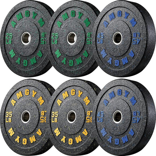 2 Inch Bumper Plates，10-500lbs，Barbell Rubber Olympic Weight Plates Set for Home Gym, Strength Training & Weight Lifting, Multiple Options Colors-StrideForce Fitness