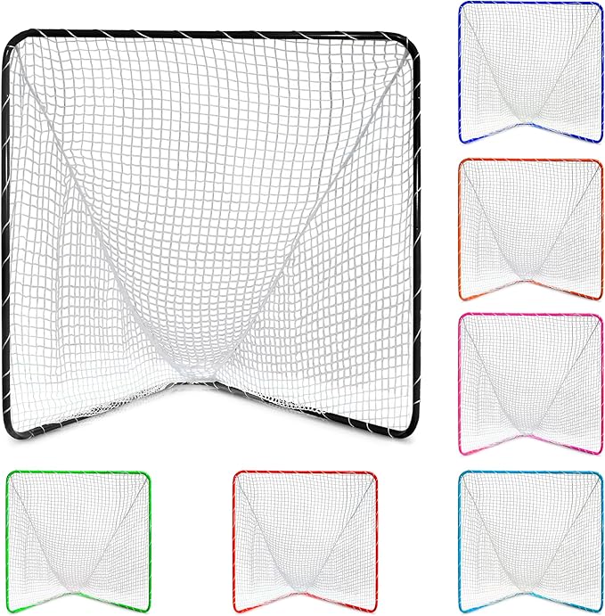 Velocity - Lacrosse Goal - Portable Steel Frame with Black Net, Perfect for Youth and Adult Training, Backyard Design-StrideForce Fitness