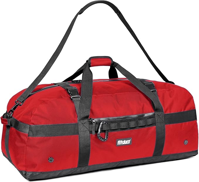 Fitdom 132L 36" Heavy Duty Extra Large Sports Gym Equipment Travel Duffel Bag W/Adjustable Shoulder & Compression Straps. Perfect for Soccer Baseball Basketball Hockey Football Team Coaches & More-StrideForce Fitness