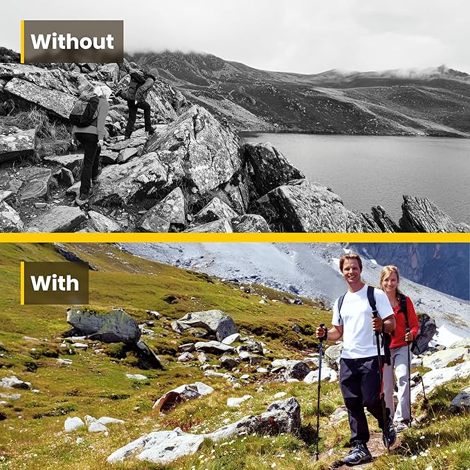 TREDO Premium Collapsible Trekking Poles - Ultralight Aluminum & Carbon Fiber - Adjustable Folding Hiking Poles - Lightweight for Men & Women - Comfortable Cork/EVA Grips - 2pc Set-StrideForce Fitness