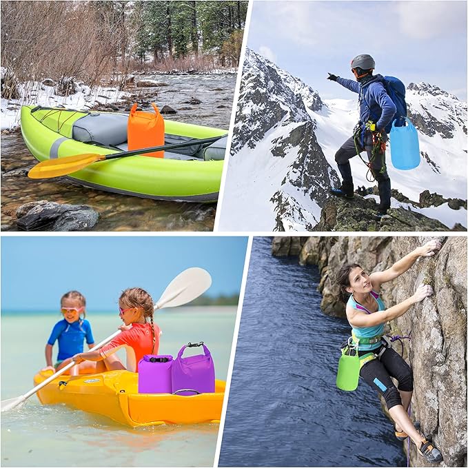 Desoto Waterproof Dry Bag 2 packs, 2L/5L/10L/20L/40L/70L Dry Sack Lightweight Portable, Dry Storage Bag to Keep Gear Dry Clean for Kayaking, Gym, Hiking, Swimming, Camping-StrideForce Fitness