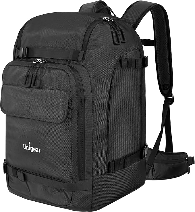 Unigear Ski Boot Bag, 70L Ski Boot Travel Backpack for Ski Helmet, Goggles, Gloves, Skis, Snowboard & Accessories（Black）-StrideForce Fitness