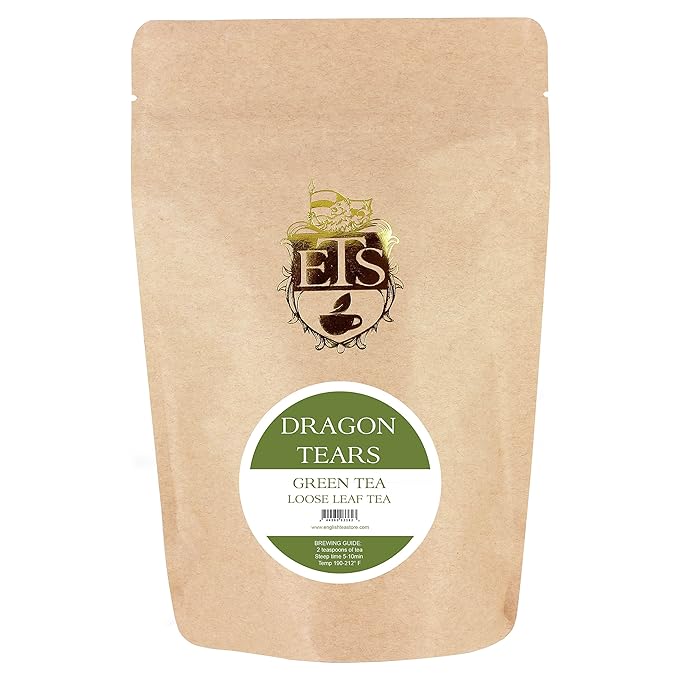 Jasmine Dragon Tears Green Tea Loose Leaf 4oz Pouch | Hand Rolled Pearls from Fujian China | Steamed Green Tea with Floral Aroma | Premium Quality Spring Harvest Jasmine Infused Tea-StrideForce Fitness