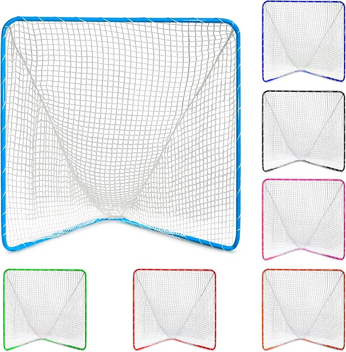 Velocity - Lacrosse Goal - Portable Steel Frame with Black Net, Perfect for Youth and Adult Training, Backyard Design-StrideForce Fitness