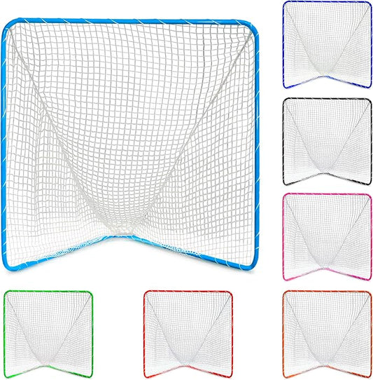 Velocity - Lacrosse Goal - Portable Steel Frame with Black Net, Perfect for Youth and Adult Training, Backyard Design-StrideForce Fitness