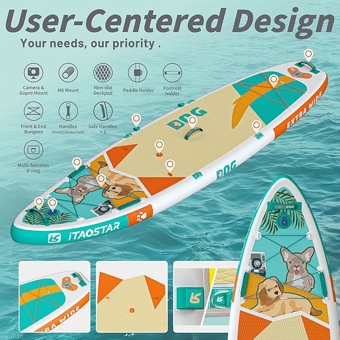 Joy 8'×29"/11'×35" Inflatable Paddle Board for Kids, One-Stop Premium SUP Accessories, Stand Up Paddle Board for More Balance, Tailored Fins for More Fun-StrideForce Fitness