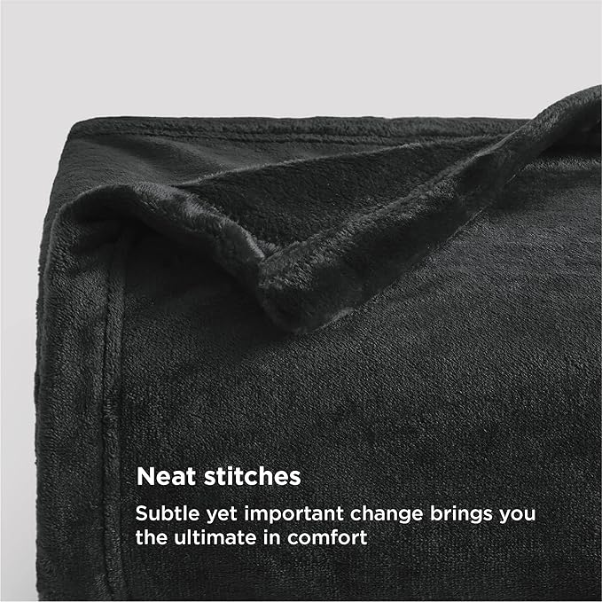 Bedsure Twin XL Fleece Blanket Dorm Bedding - Lightweight Soft Cozy Blankets for Bed, Sofa, Couch, Travel, Camping, Black, 66"x90"-StrideForce Fitness