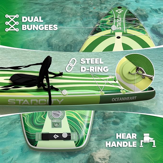 Starcity 11'6"*34"*6" Stand Up Paddle Board,Inflatable Paddle Boards for Adults w/a Simple and Non Slip Design, Moderate Length and Easy Operation, Suitable for Adults.-StrideForce Fitness