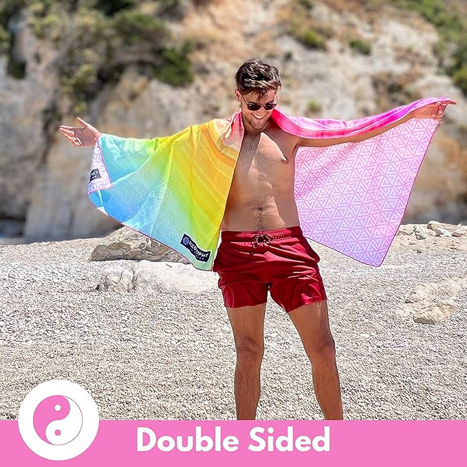 ECCOSOPHY Microfiber Beach Towel - Sand Free Towels are Quick Dry, Light Weight, Super Absorbent - Perfect Pool, Travel, Cruise, Camping Essentials - Oversized Extra Large for Adults 71x35 in-StrideForce Fitness