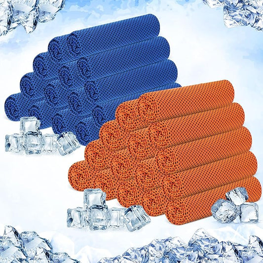 Hosuly 30 Pack Cooling Towels, 40"x12" Ice Breathable Soft Chilly Sweat Rag Microfiber Workout Rags for Gym Cooling Towels for Neck and Face for Yoga Golf Sport Running-StrideForce Fitness
