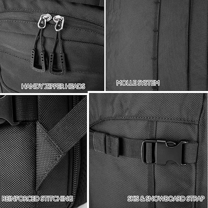 Unigear Ski Boot Bag, 70L Ski Boot Travel Backpack for Ski Helmet, Goggles, Gloves, Skis, Snowboard & Accessories（Black）-StrideForce Fitness