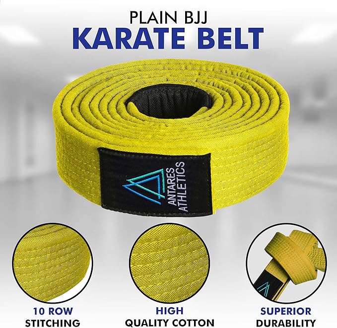 BJJ Belt for Men & Women Brazilian Jiu Jitsu Belt with Ranking Stripes Sleeve Bar Kids Jiu Jitsu Gi Belt-StrideForce Fitness