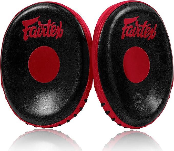 Fairtex FMV15 Muay Thai Boxing Focus Punch Mitts | Premium Syntek Leather Boxing Mitts-Lightweight & Durable Microfiber | Curved Design for Precision, Shock Absorbent & Enhanced Accuracy-StrideForce Fitness