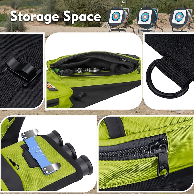SUNYA Archery Hip Quiver for Arrows. Includes 3 Tubes Arrow Holder, Accessories Pockets and Waist Belt. Fit for Compound and Recurve Bow Practice.-StrideForce Fitness