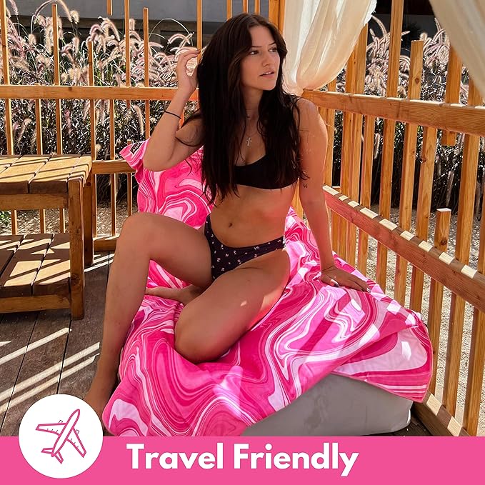 ECCOSOPHY Microfiber Beach Towel - Sand Free Towels are Quick Dry, Light Weight, Super Absorbent - Perfect Pool, Travel, Cruise, Camping Essentials - Oversized Extra Large for Adults 71x35 in-StrideForce Fitness