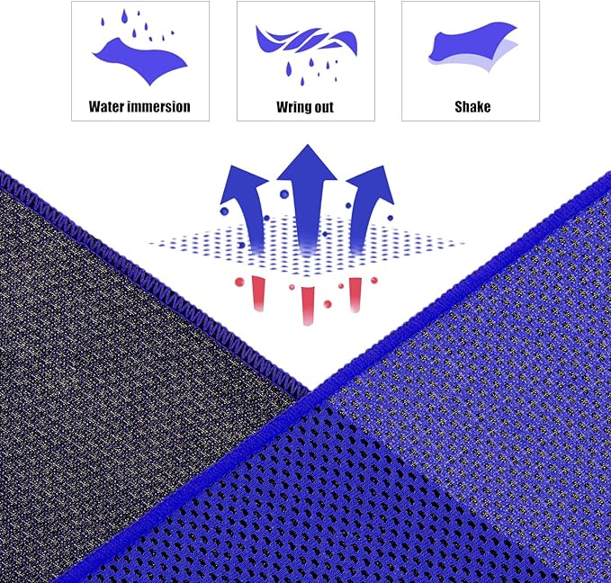 Biange Cooling Towel (Pack of 20, 40"x12") with Pouches for Sports, Workout, Fitness, Gym, Yoga, Golf, Pilates, Travel, Camping & More-StrideForce Fitness