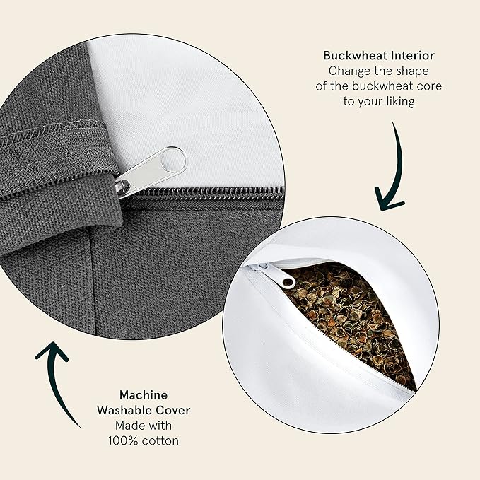 Retrospec Sedona Zafu Meditation Cushion Filled w/Buckwheat Hulls - Yoga Pillow for Meditation Practices - Machine Washable 100% Cotton Cover & Durable Carry Handle, Round-StrideForce Fitness