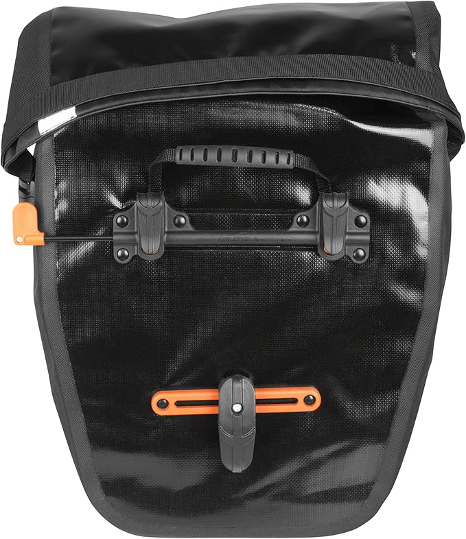 Ibera Panniers Bike Bags 30L (Pair) - Waterproof & with Quick Release/Clip-On System - Bike Saddle Bags For Rear Rack with Rain Cover & 19.8 lbs Capacity - Saddle Bag Bicycle Fits Most Racks (Black)-StrideForce Fitness