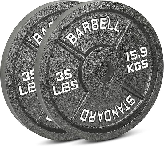 Cast Iron Olympic Weight Plates – Free Weights with 2-inch Hole & Anti-Rust Hammertone Finish - Ideal for Strength Training, Crossfit Equipment & Home Gym Set – Sold in Pairs - 2.5LB–45LB-StrideForce Fitness