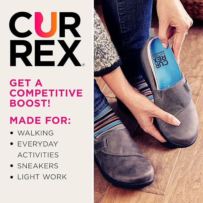 CURREX SupportSTP – Arch Support Insole w/Superior Cushioning & Airflow, Heavy Duty Shell for Less Fatigue – Comfort, Athletic, Casual and Work Shoe Inserts, Men & Women – Low Arch, Large