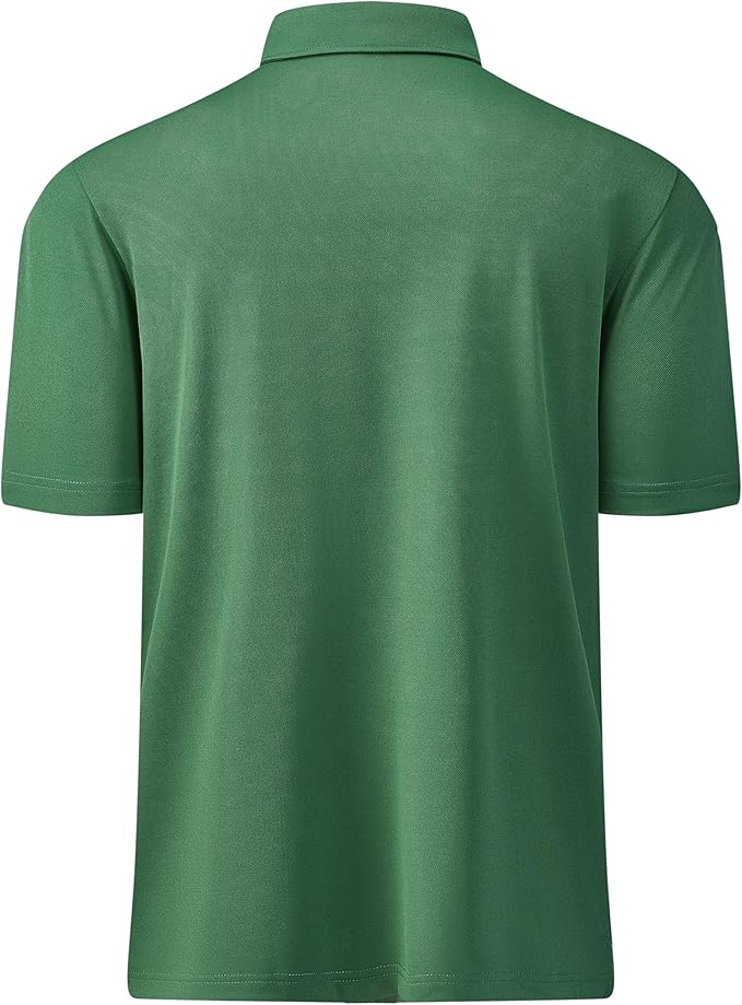 Mens Golf Shirt Short Sleeve Moisture Wicking Dry Fit Performance Solid Casual Pique Collared Golf Polo Shirts for Men-StrideForce Fitness