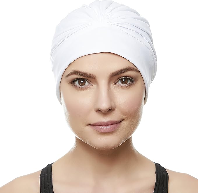 BEEMO Swim Caps for Women Swimming Turban Polyester Latex Lined Pleated for Ladies-StrideForce Fitness