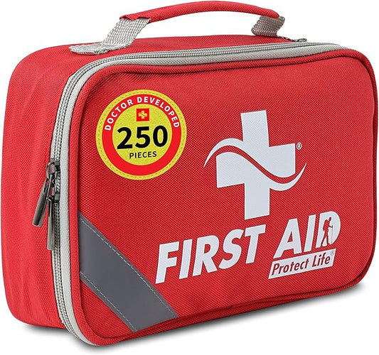 Protect Life Survival First Aid Kit for Home/Business, Camping Survival Kits | Mini Travel First Aid Kit | Camping Equipment | Small Kits for Car | Outdoor Emergency Survivals Pack - 250pcs-StrideForce Fitness
