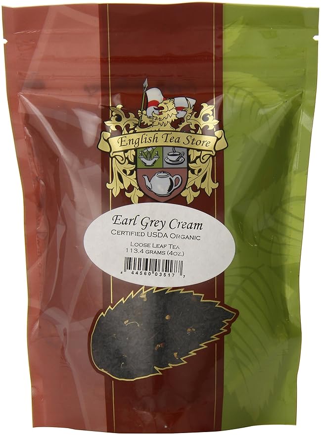 Organic Earl Grey Cream Loose Leaf Black Tea Pouches - 4oz | Bergamot Infused | Smooth Creamy Finish | Flavored Organic Blend | Aromatic Citrus Notes | Hot or Iced Option-StrideForce Fitness