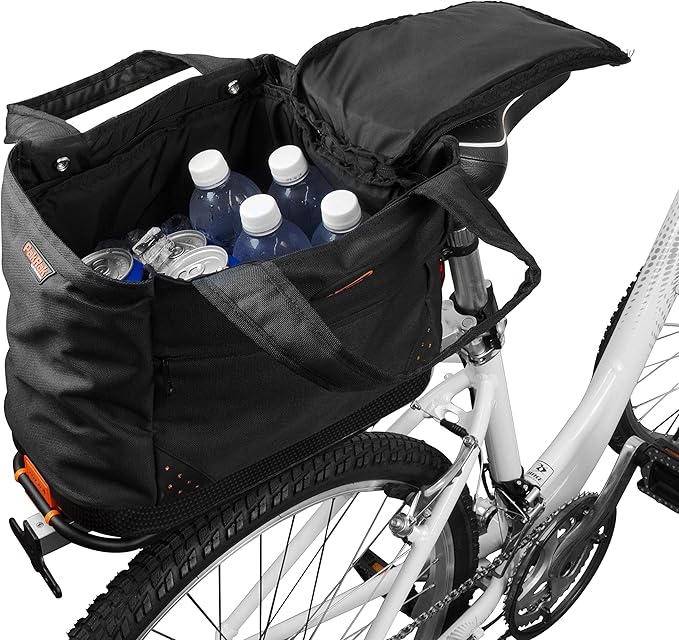 Ibera Bike Bag Insulated Cooler 16L - Clip-On Bike Rack Bag with Hard Base & Shoulder Straps - Fresh-Keeping & Reusable Grocery Bag - Bike Accessories for Adult Bikes - PAKRAK ONLY RACKS-StrideForce Fitness