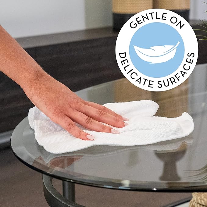 S&T INC. 50 Pack Microfiber Cleaning Cloth, Bulk Towels for Home, Reusable Microfiber Towels for Cars, Cleaning Rags, White, 11.5 Inches x 11.5 Inches, 50 Count-StrideForce Fitness