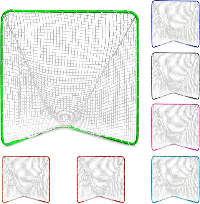 Velocity - Lacrosse Goal - Portable Steel Frame with Black Net, Perfect for Youth and Adult Training, Backyard Design-StrideForce Fitness