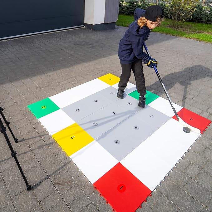 Hockey Revolution 360 Zone Lit - Professional Training Flooring Tiles - Improve StickHandling and Moving, Speed on Ice, Exercise, Fitness - Indoor and Outdoor Practice Zone with Hockey Trainer App-StrideForce Fitness