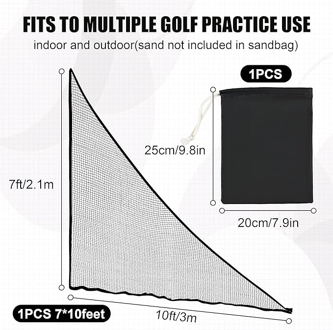 1/2PCS Golf Shank Net Attachment for Golf Hitting Nets with Sandbag, 7 * 7FT/7 * 10FT Golf Barrier Side Net,Golf Practice Hitting Net Barrier Net for Golf, Baseball, Hockey, Soccer (Black/Red-StrideForce Fitness