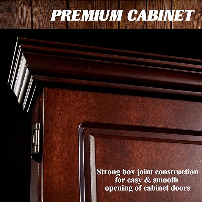 Barrington Dartboard Multiple Styles Pre-Assembled Wood Dartboard Cabinet Collection with 18” Bristle Dartboard & Steel Tip Dart Set, Perfect for Cricket Games-StrideForce Fitness