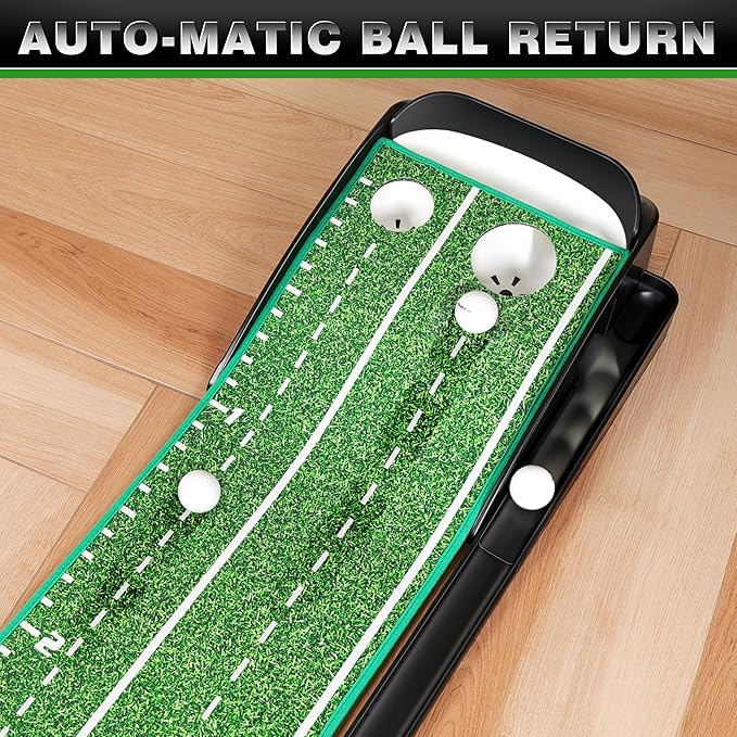 CHAMPKEY Dual-Hole Golf Putting Green Indoor with 3 Golf Putting Gates - Improves Putting Accuracy and Skill Levels Golf Putting Mat - Ideal for Indoor and Outdoor Training-StrideForce Fitness