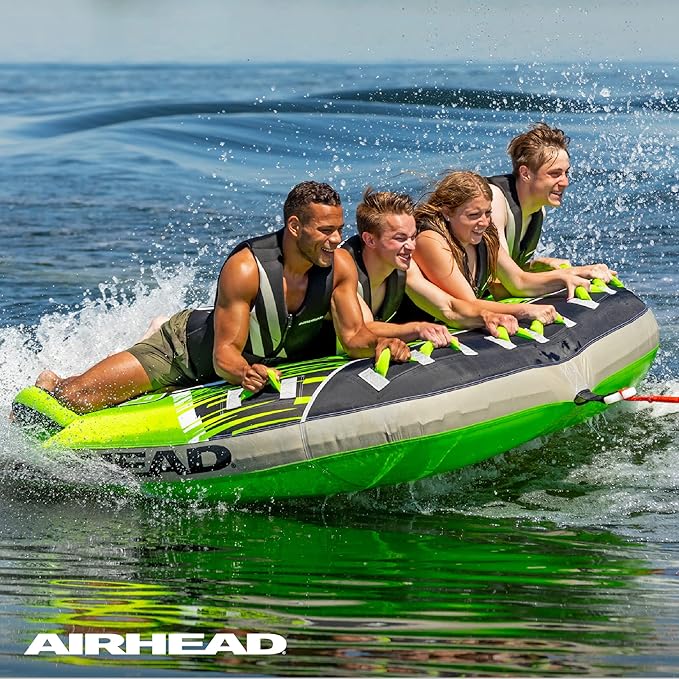 Airhead G-Force Inflatable Towable Tube | 2-4 Rider Models | Dual Tow Points | Full Nylon Cover | Kwik-Connect | Patented Speed Valve | Boat Tubes and Towables-StrideForce Fitness