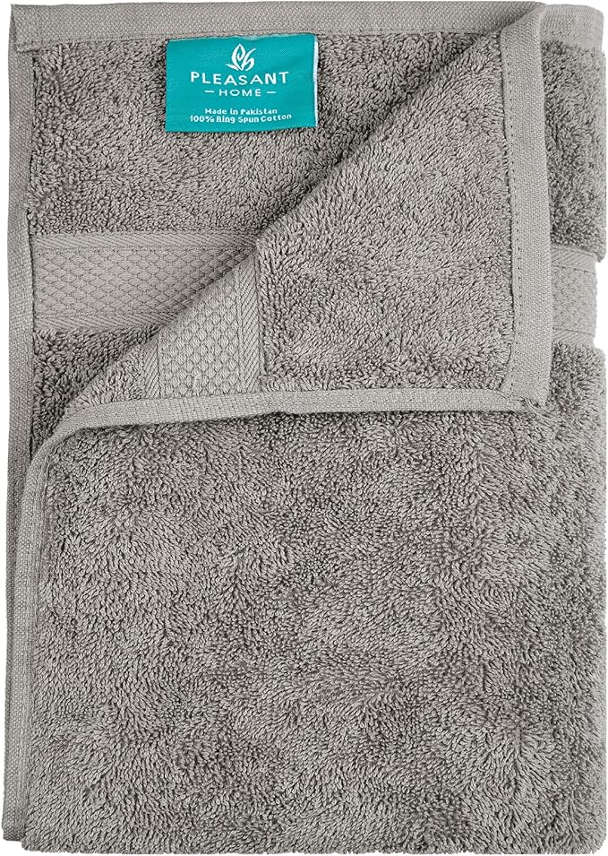 Pleasant Home Bath Towels Set of 6 (24” x 50”) 100% Cotton, 515 GSM | Lightweight, Soft & Absorbent Luxury Towels for Bathroom | for Gym, Pool & Spa | 6 Pack, Gray-StrideForce Fitness